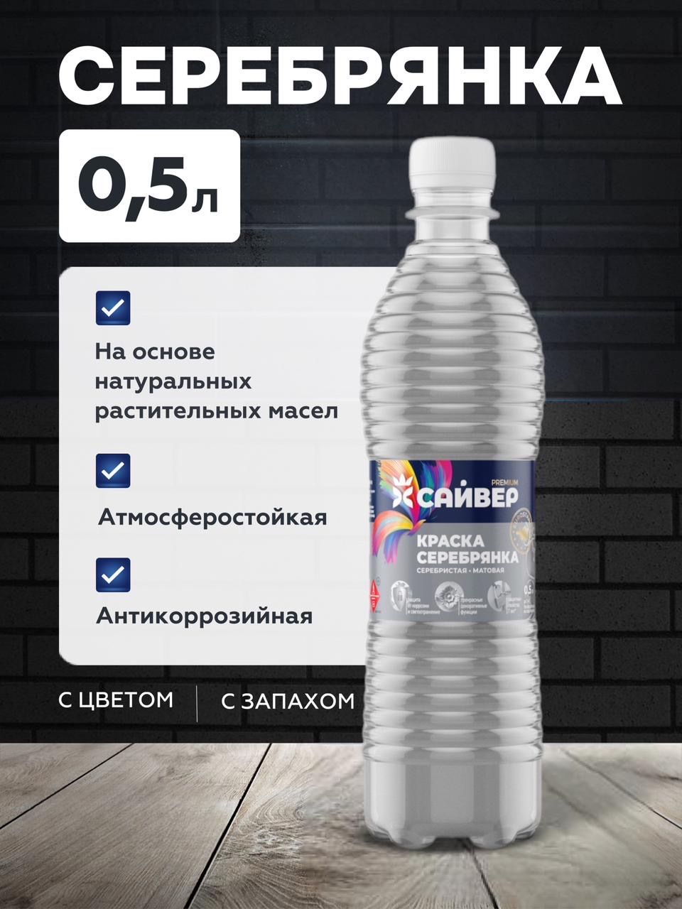 Серебрянка алкидная фас   0,5л./25  Сайвер