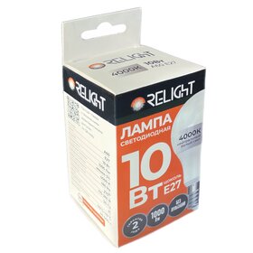 Лампа диодная A60 10Вт Е27 4000К 1000Лм Relight