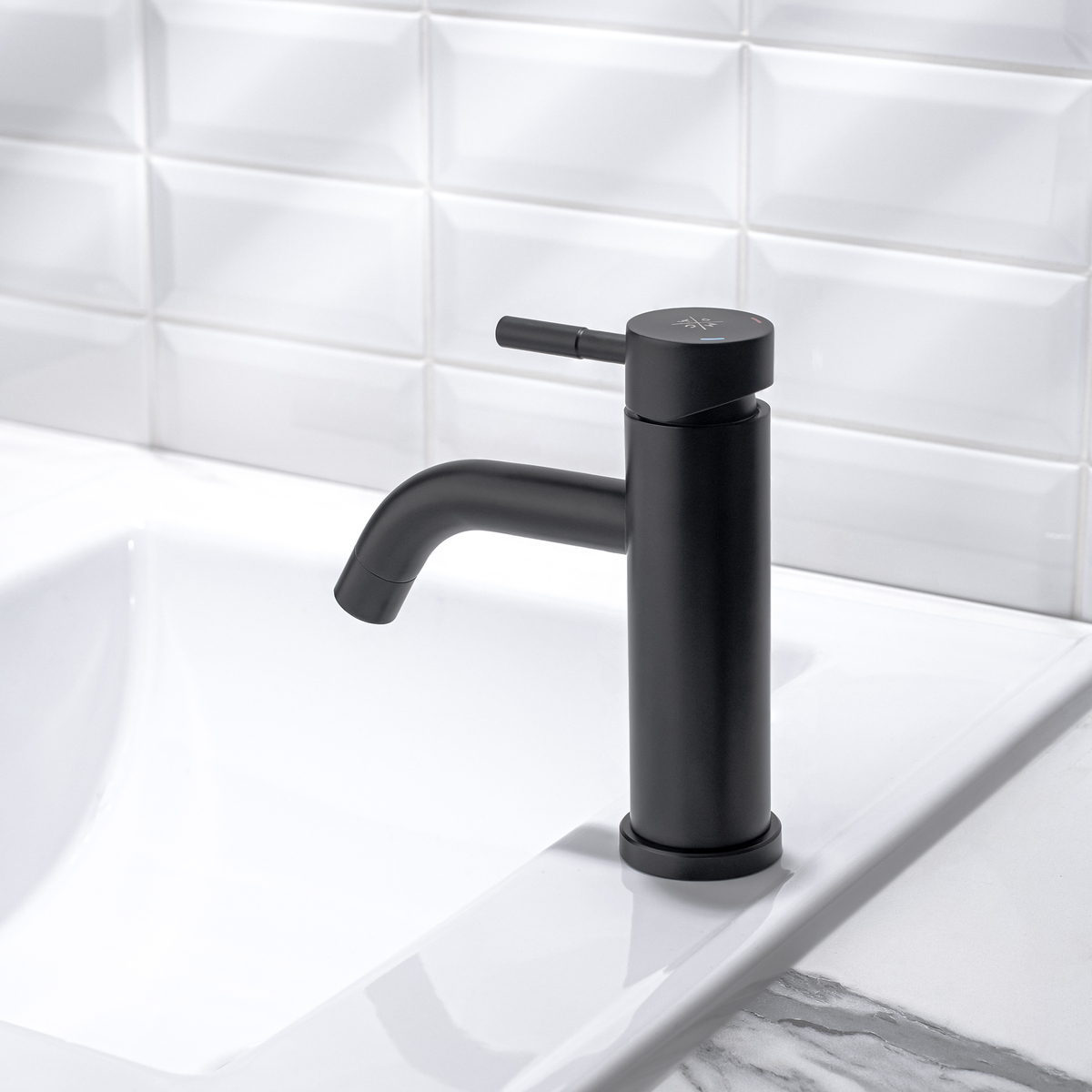 Смеситель для раковины, чёрный, ø35 SUS128BL-001F РМС