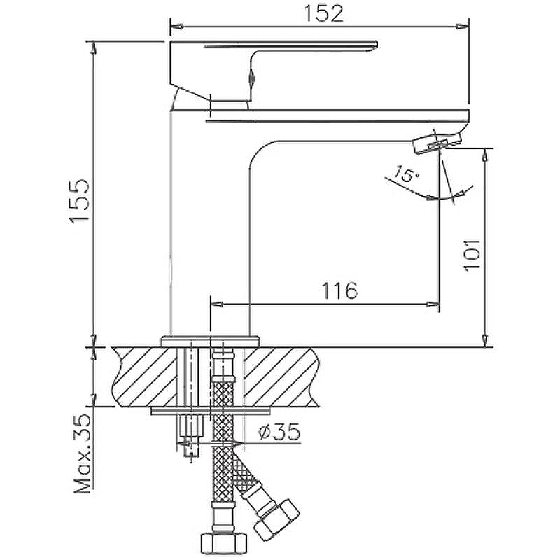 Смеситель для раковины HB10505-8 белый HAIBA
