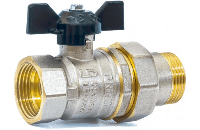 Кран шаровой с американкой 1/2'' бабочка