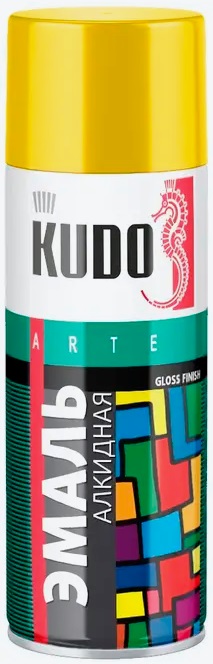 Эмаль универсальная алкидная KUDO 1013 жёлтая RAL1018 520 мл