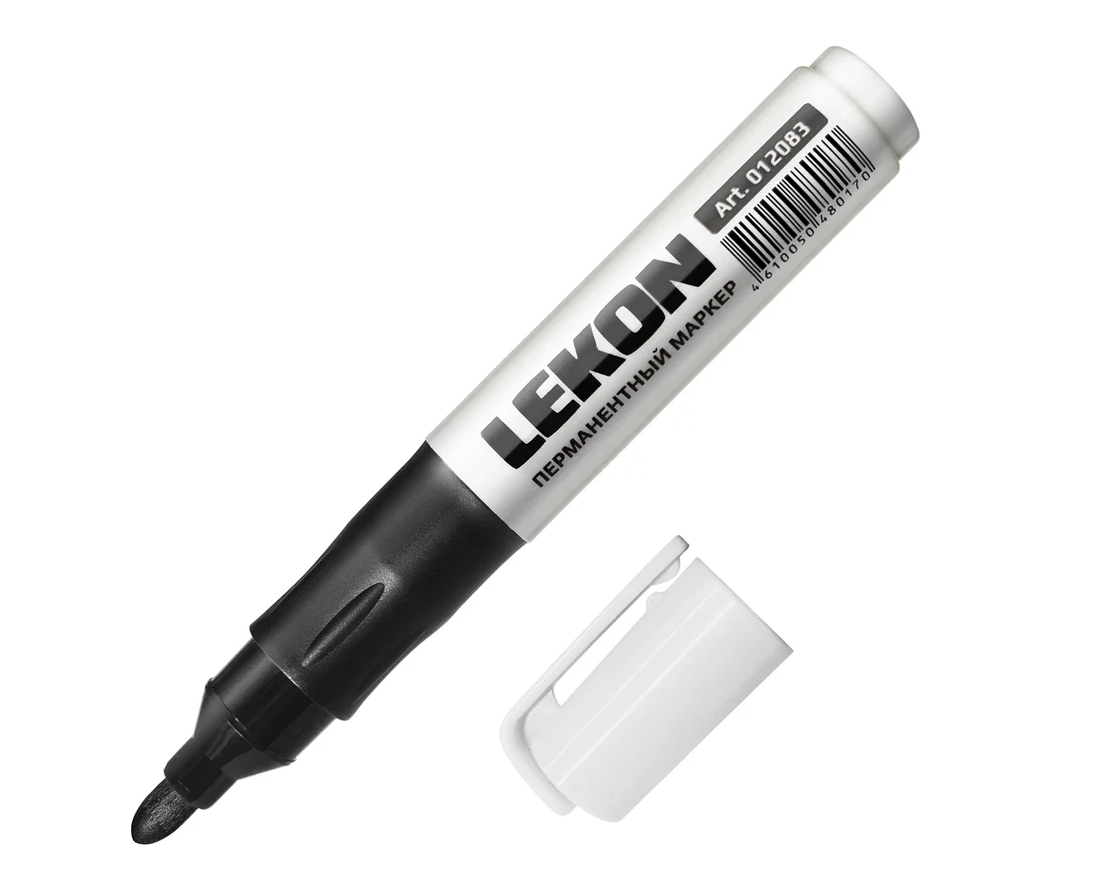 Маркер LEKON ReFresh перманентный заправляемый (черный) 