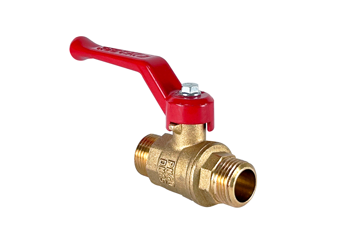 Кран шаровой 1/2" НР/НР ручка-рычаг, латунный VALFEX
