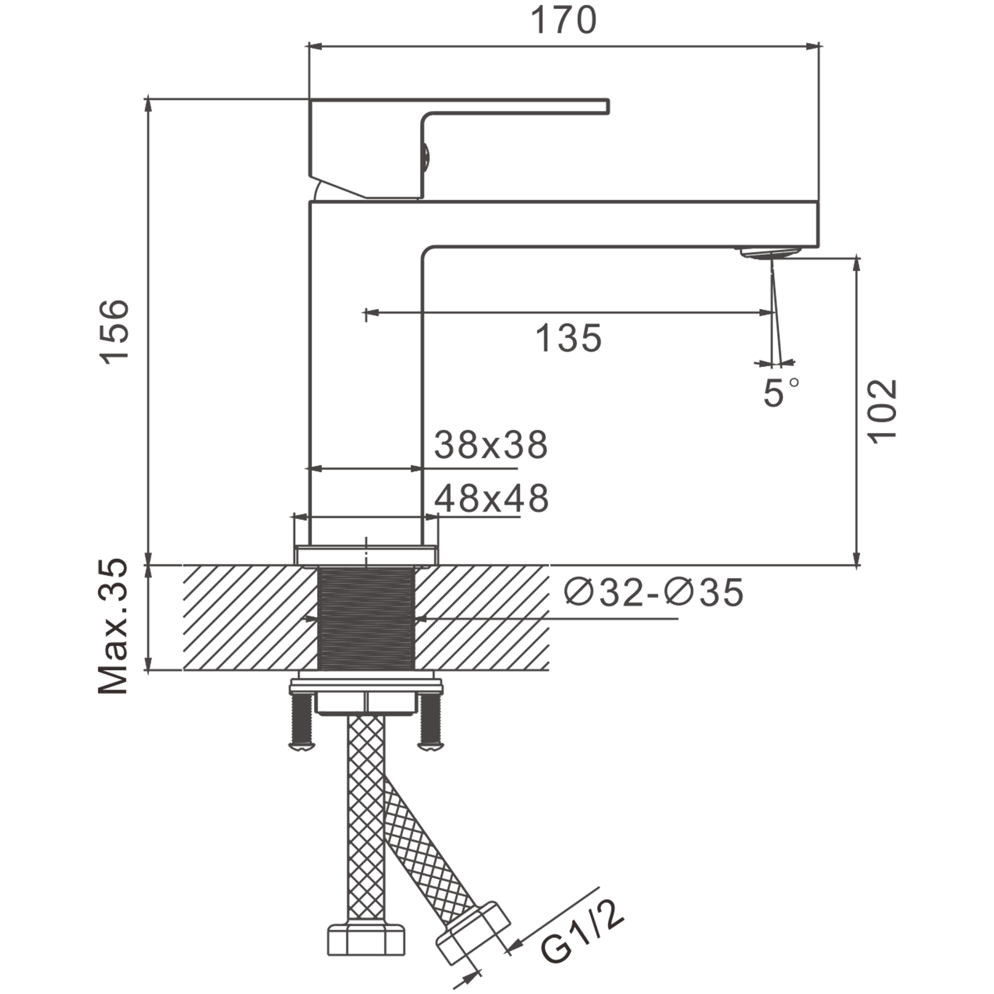 Смеситель для раковины, белый, B10658-8 BELZ