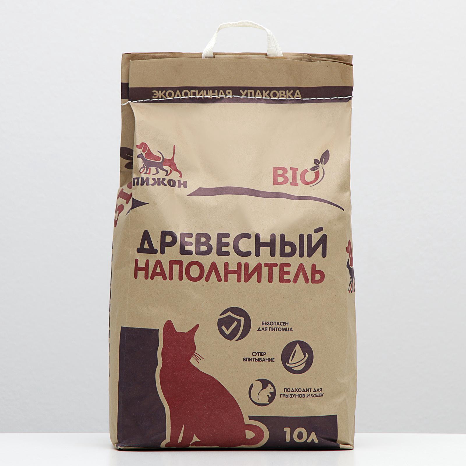 Наполнитель древесный «Пижон», Bio, 10 л