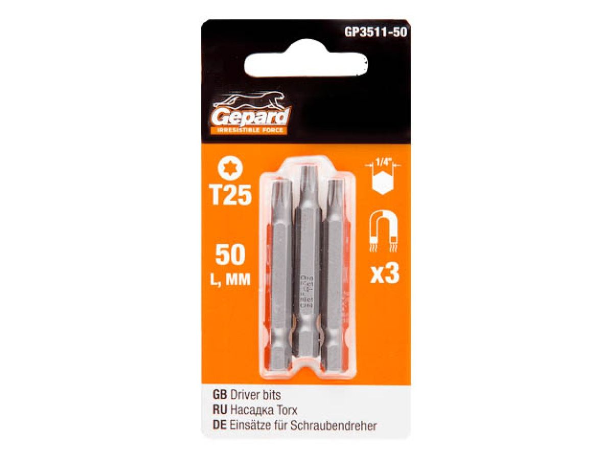 Насадка TORX T25 50мм  3шт GEPARD 
