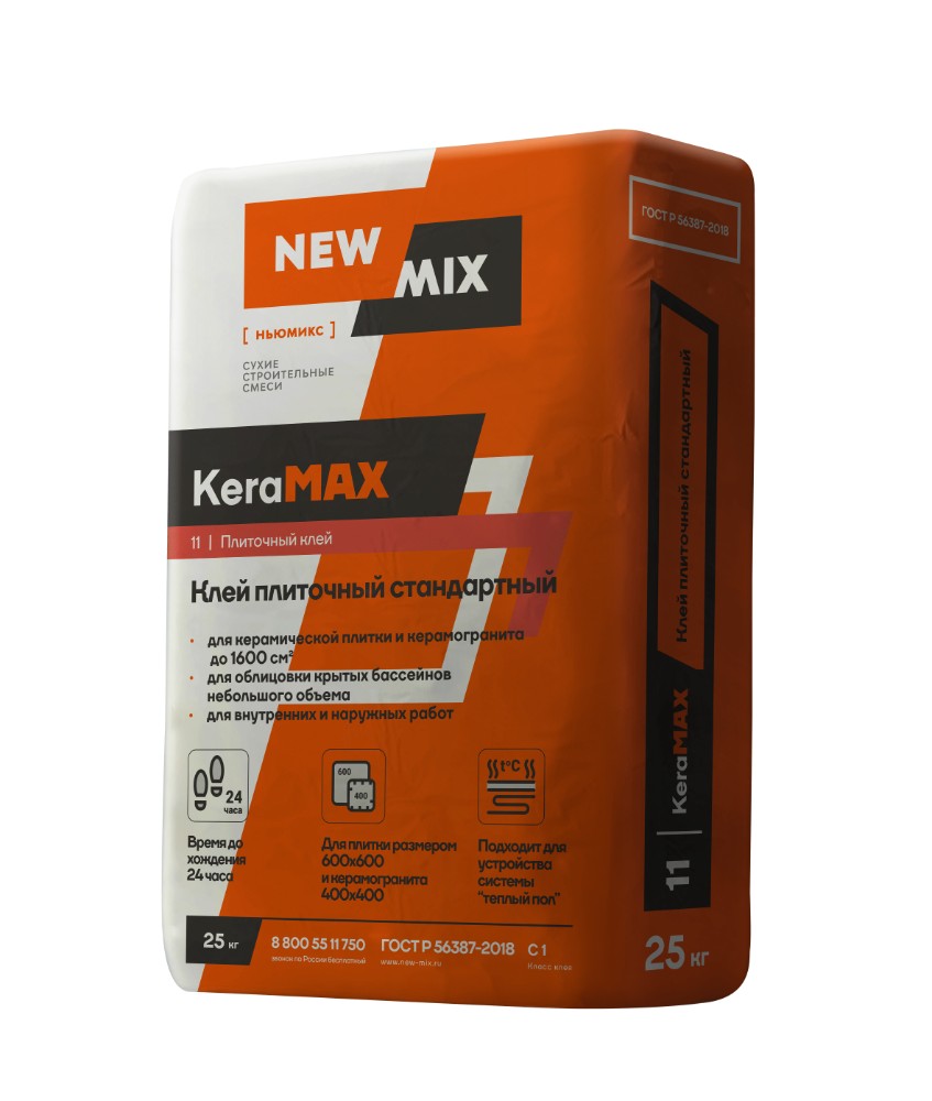Клей для плитки стандартный "KeraMAX" (25 кг)