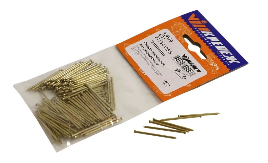 Гвозди финишные латунированные 1,4х30 (60г)