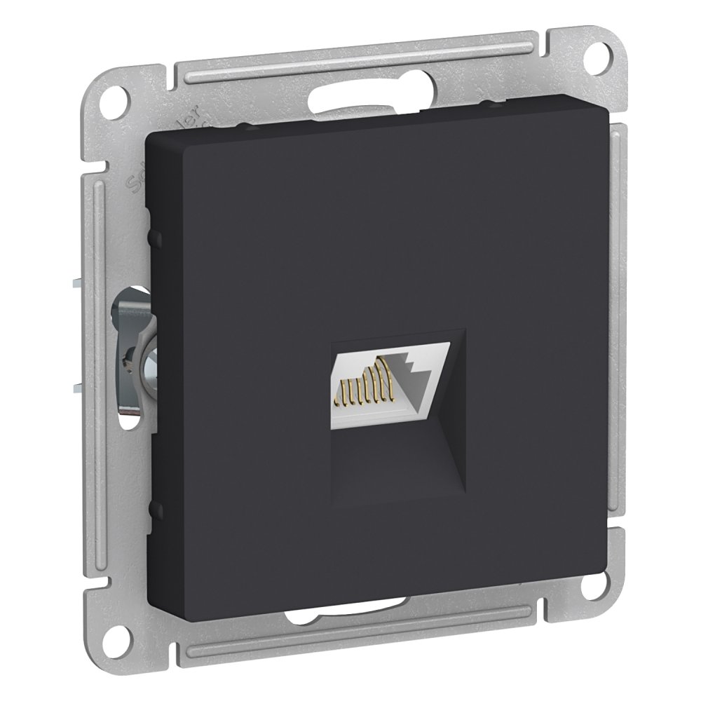 Розетка компьютерная RJ45, механизм карбон ATLASDESIGN