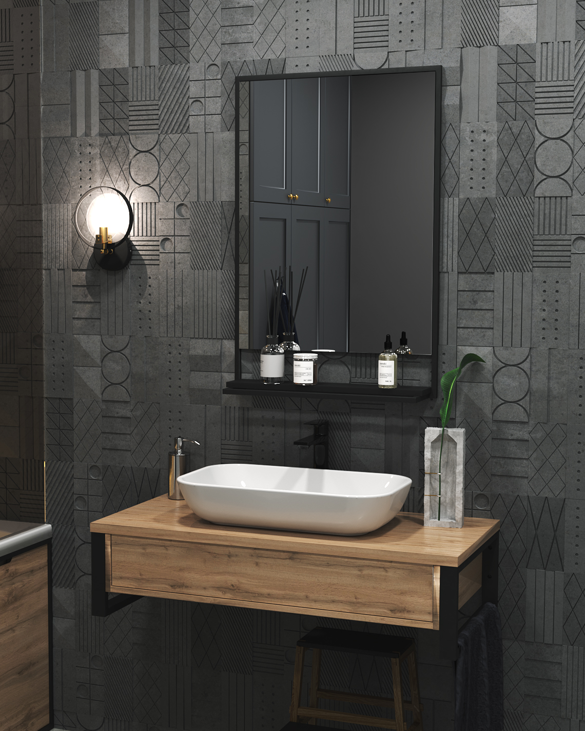 Зеркало 1Marka Grunge Loft 60П