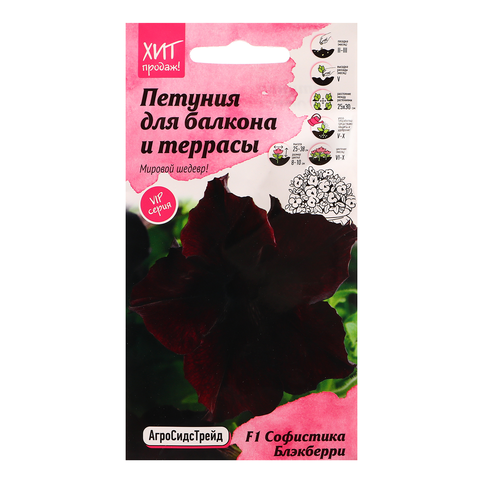 Семена цветов Петуния "Софистика Блэкберри"