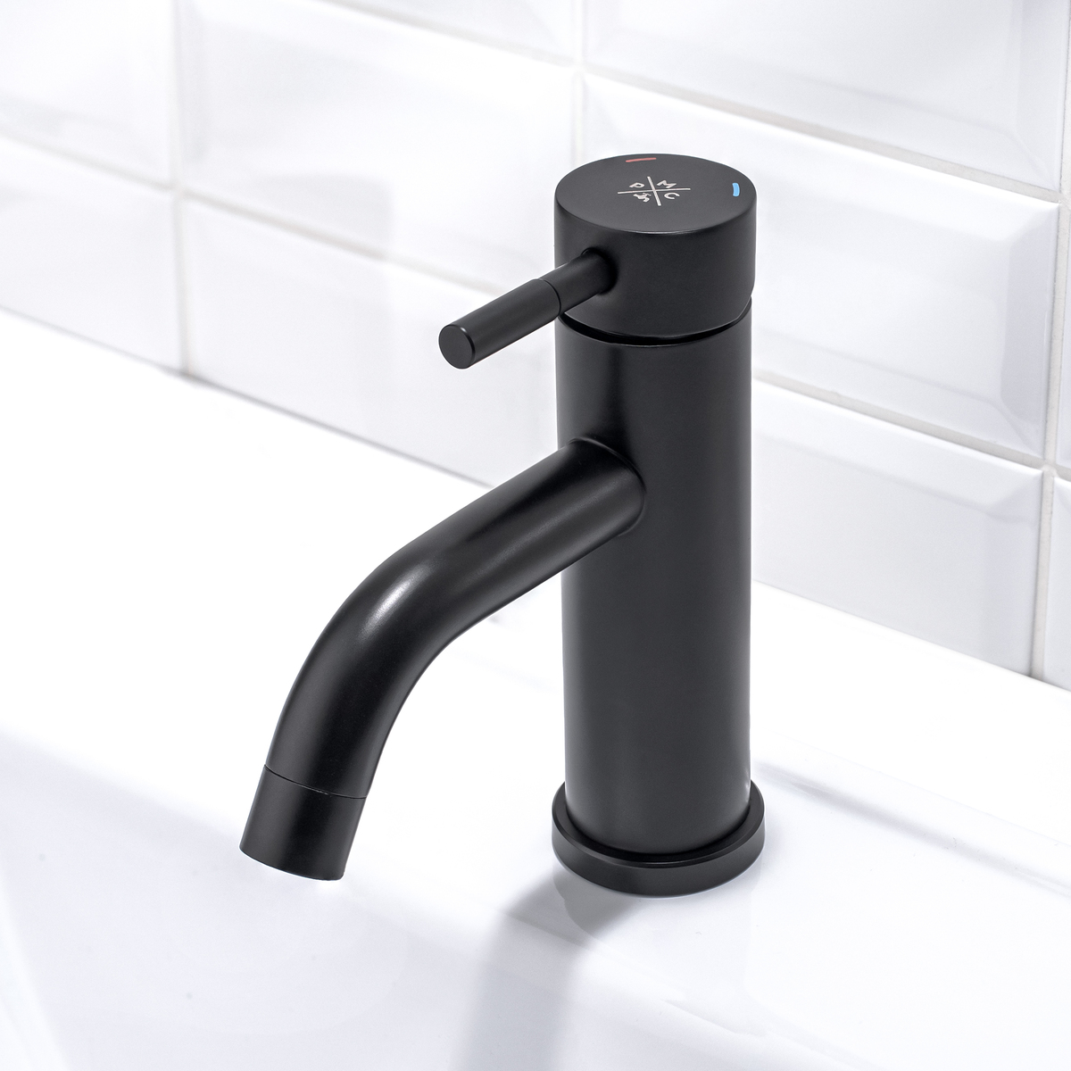 Смеситель для раковины, чёрный, ø35 SUS128BL-001F РМС