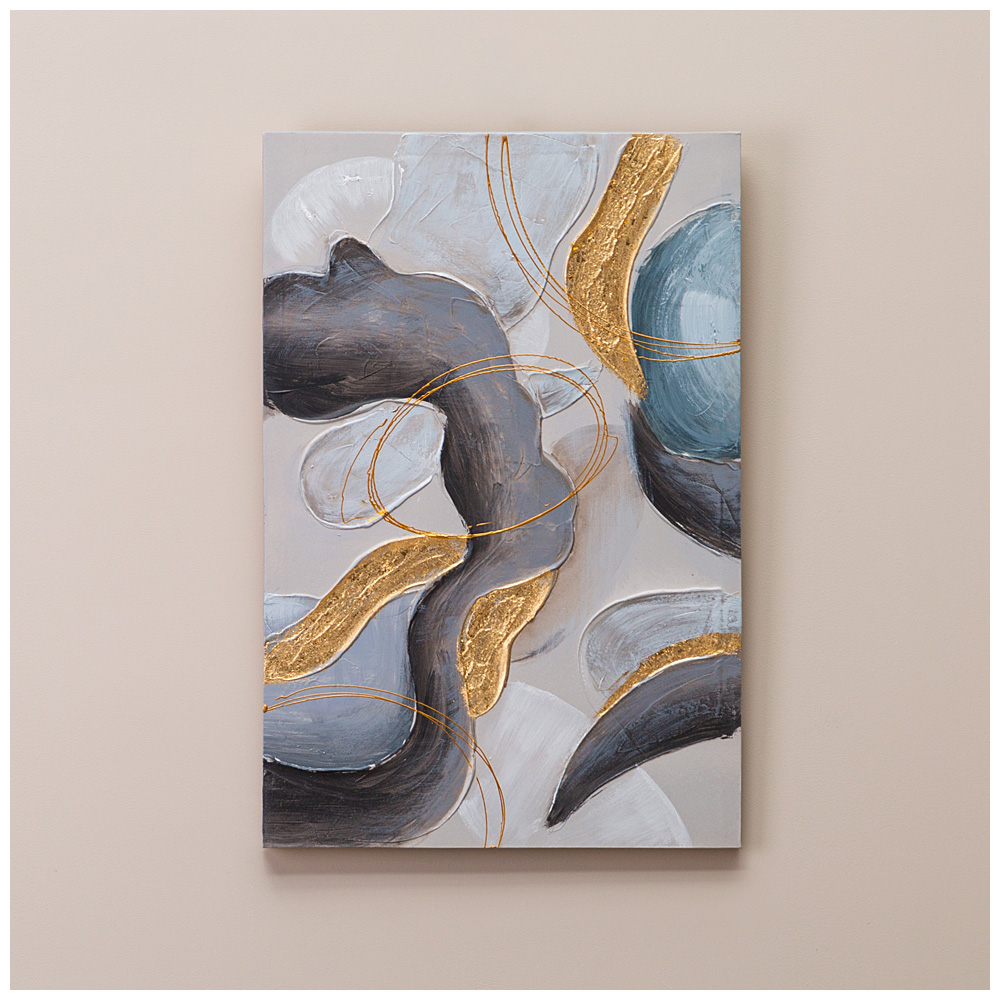 Картина "Абстракция черное золото" 40*60*2,5 см