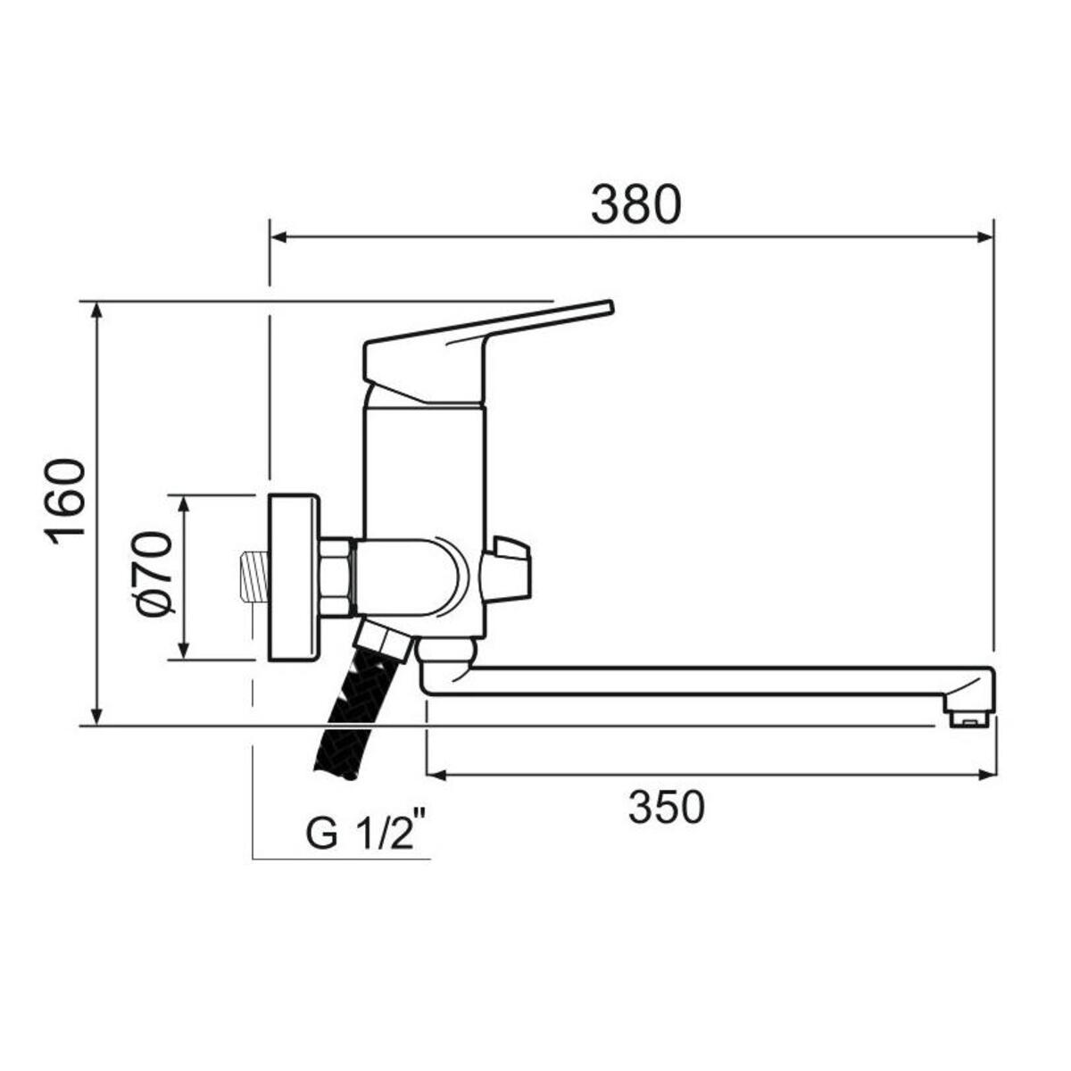 Смеситель для ванны SL132-006E РМС
