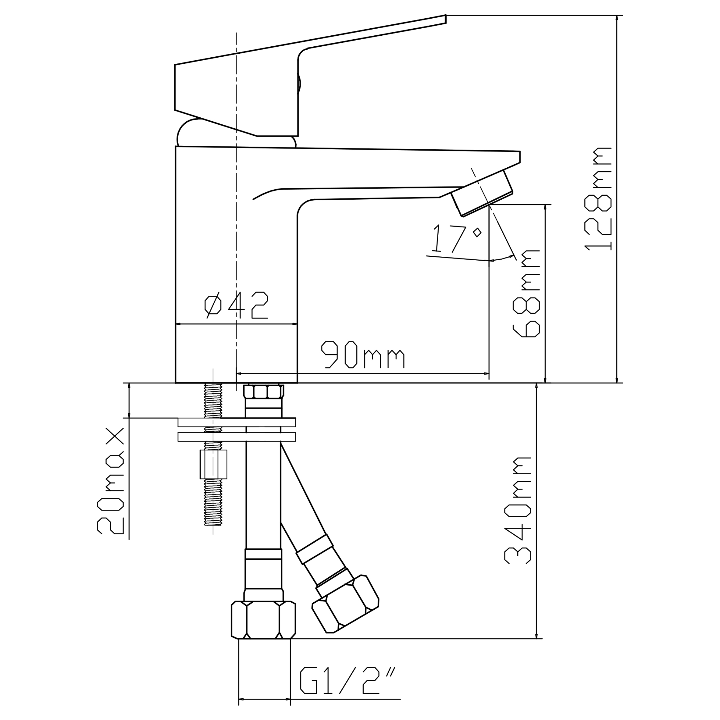Смеситель для раковины L10301 Latuno