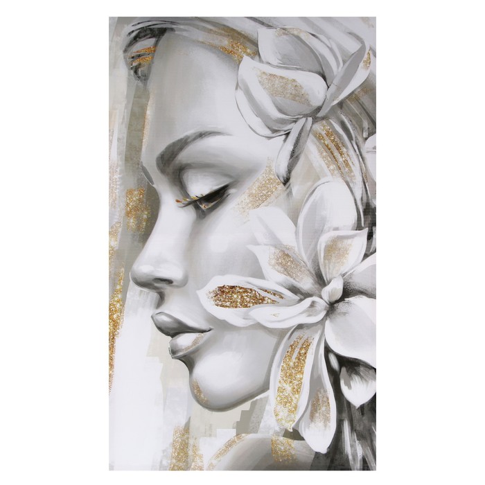 Картина «Девушка и цветы» интерьерная, 60×100 см