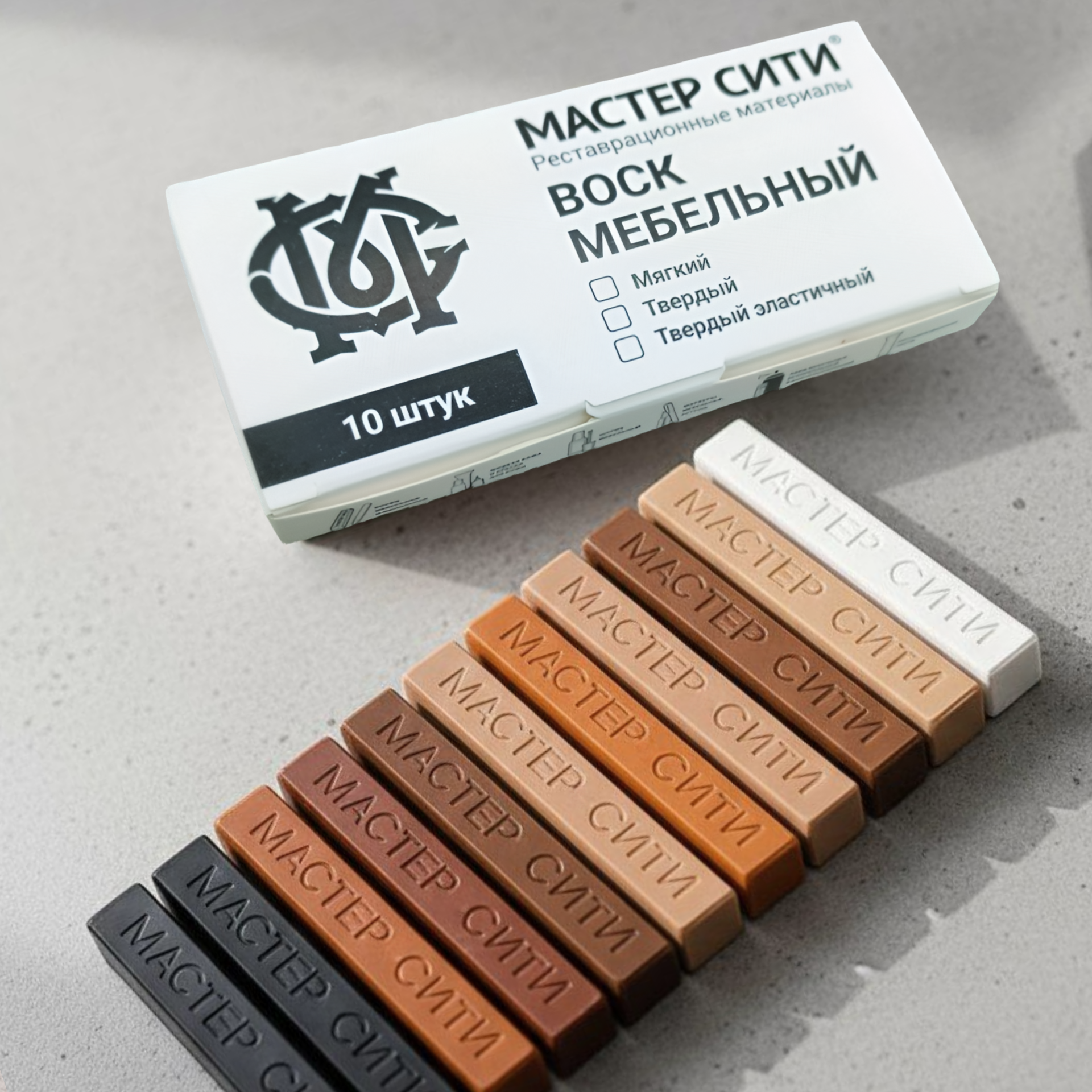 Набор восков мебельных, 10 штук