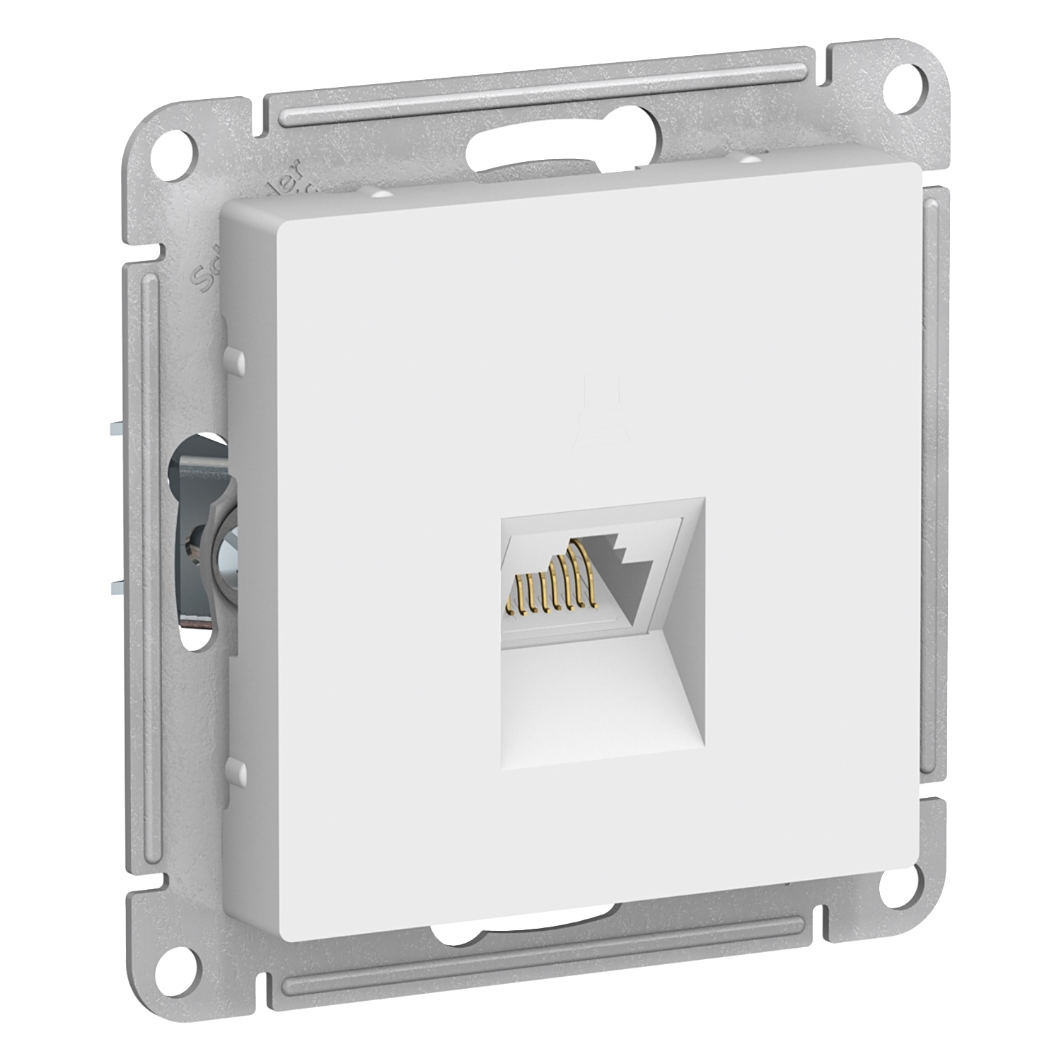 Розетка компьютерная RJ45, механизм белая ATLASDESIGN