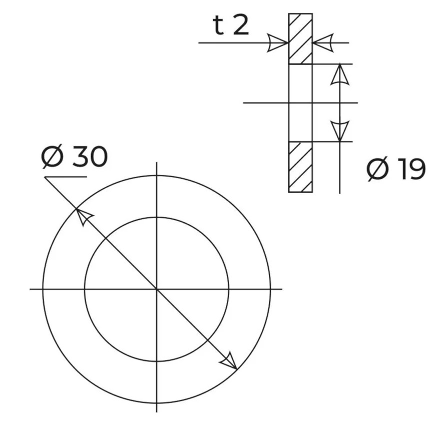 Прокладка резиновая (белая) MPF 1" (3 шт.), МР