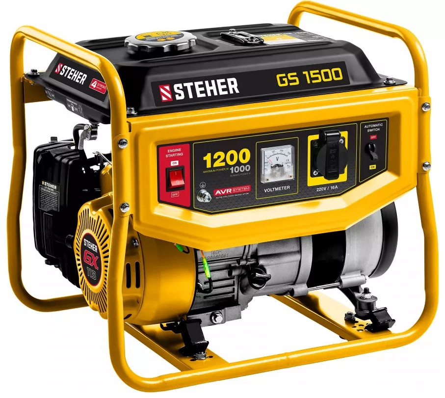 Генератор бензиновый 1200 Вт STEHER GS-1500