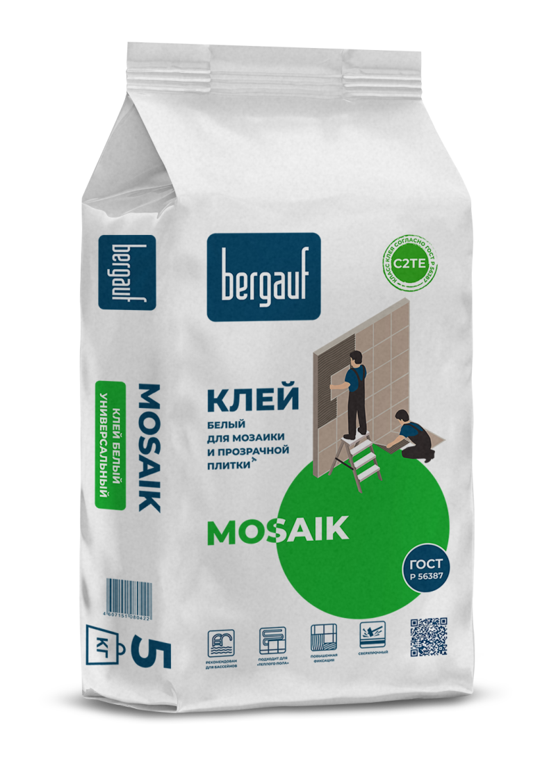 Клей для плитки Керамик Мозаик Bergauf 5 кг