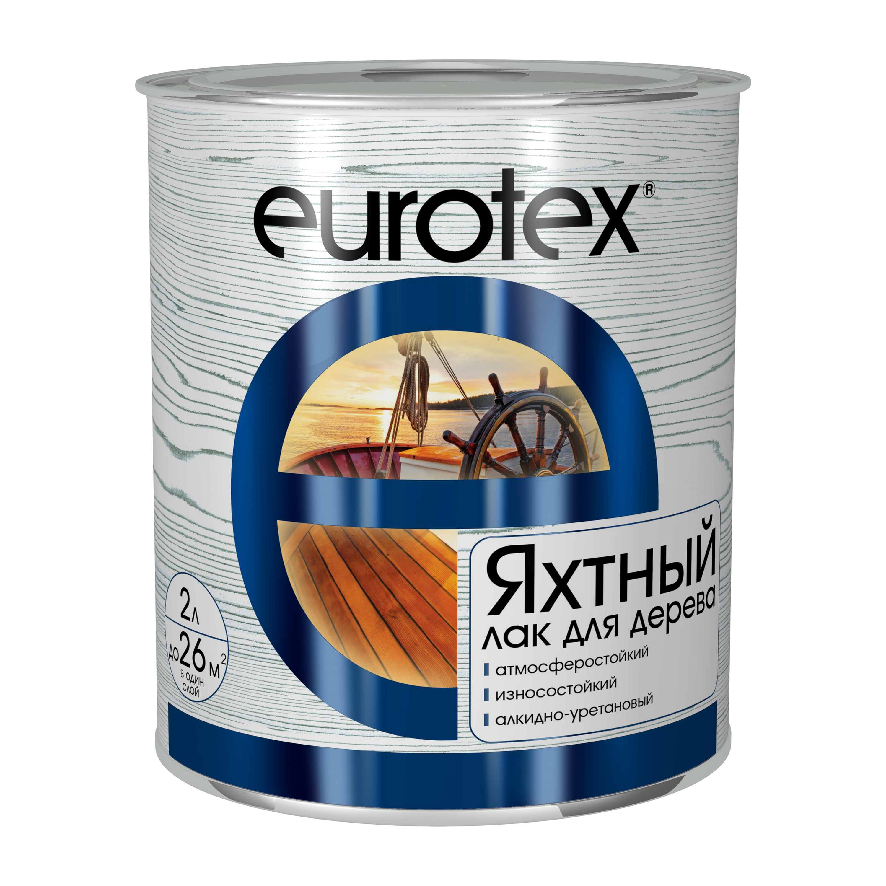 Лак яхтный атмосферостойкий Eurotex полуматовый 2 л