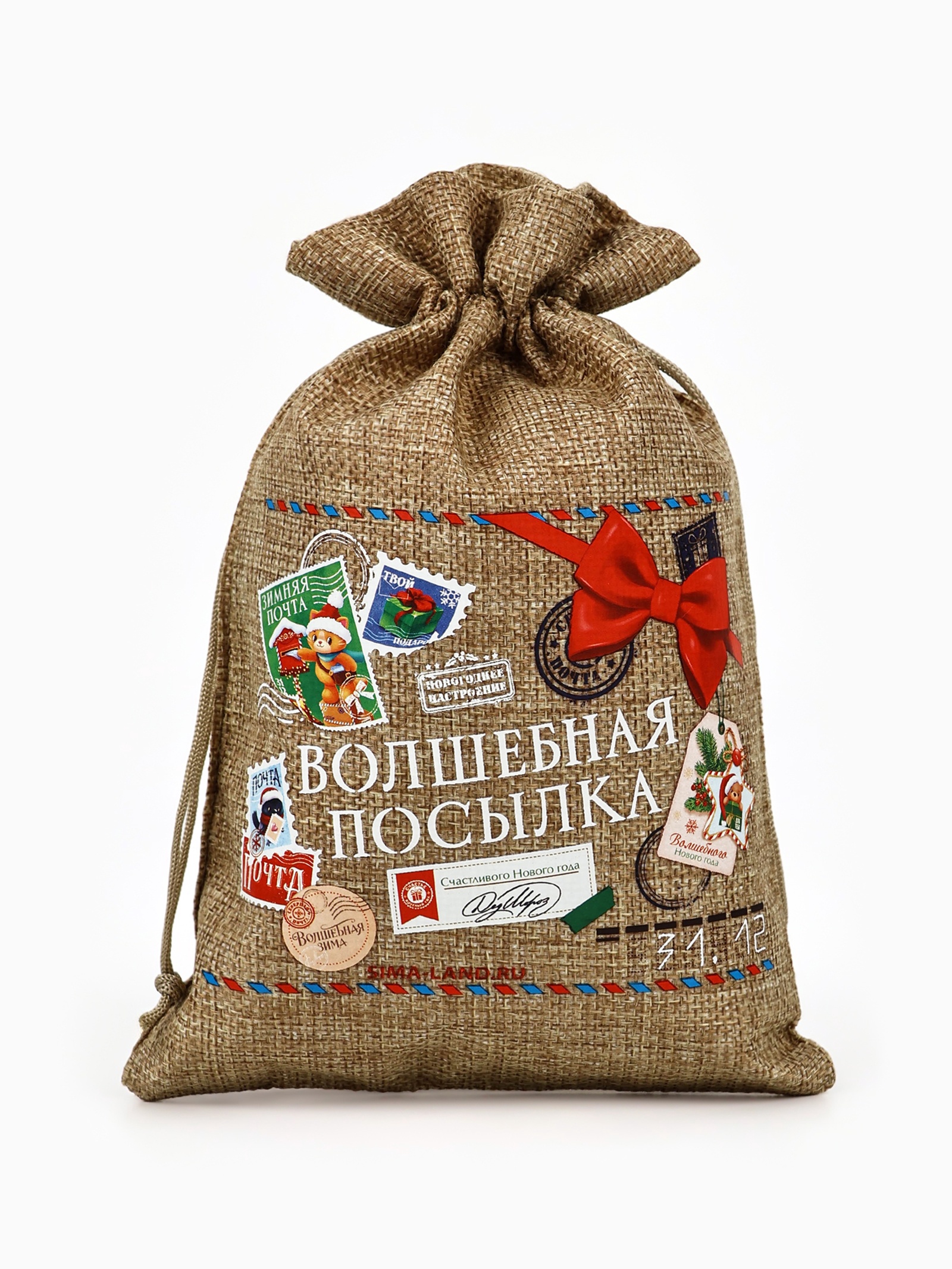 Мешок с термонаклейкой «Новогодняя посылка», 16×24 см