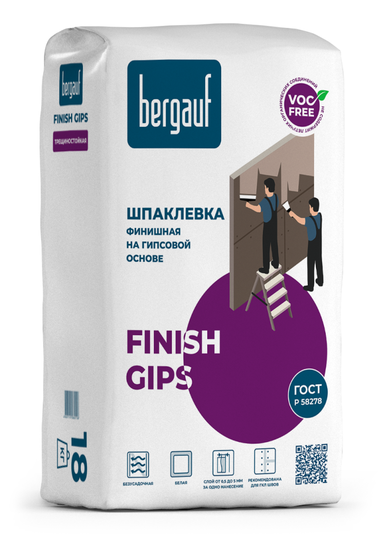 Шпаклевка гипсовая Finish Gips Bergauf, 18 кг